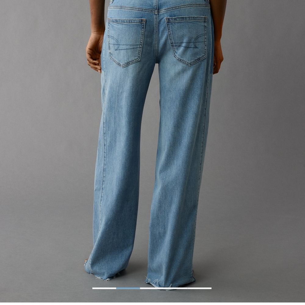 American Eagle Dreamy Drape STRETCH Patchwork Low-rise Baggy Jeans.   10 Short. - Picture 3 of 14